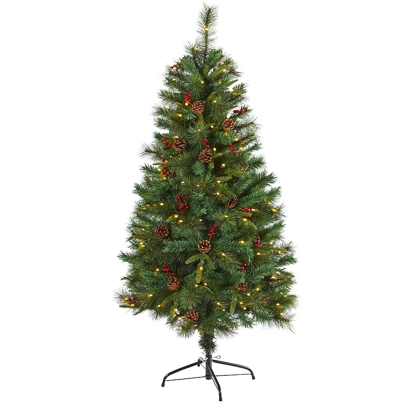5ft. Pre-Lit Mixed Pine Artificial Christmas Tree, Clear LED Lights