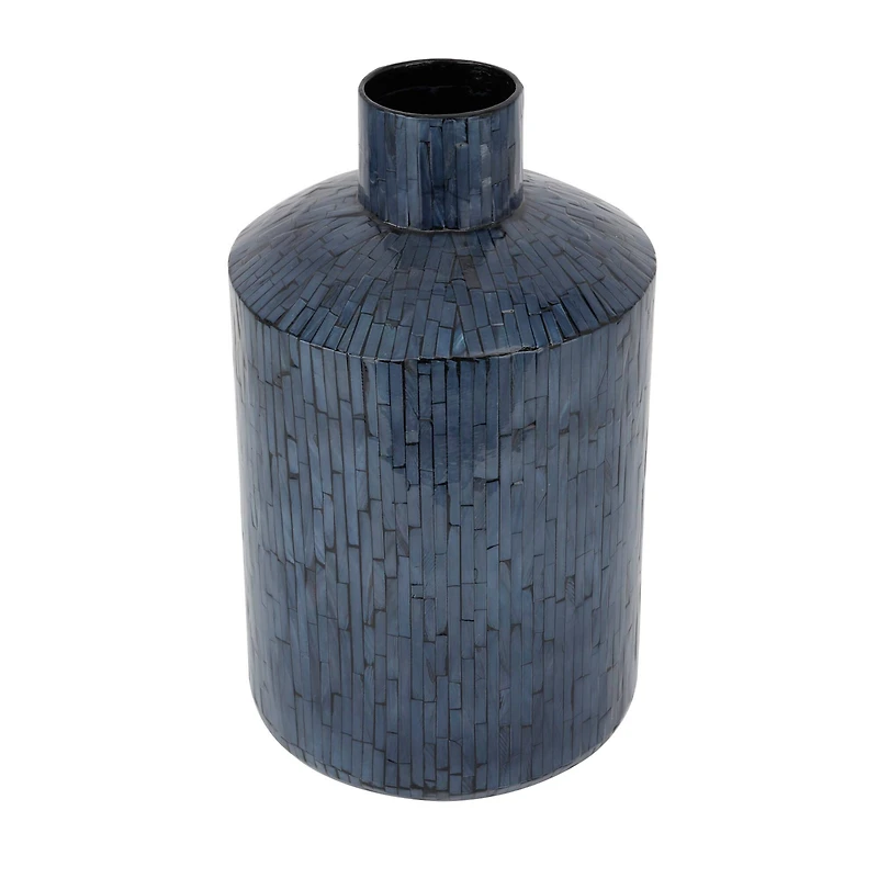 Blue Shell Contemporary Vase, 18" x 10" x 10"