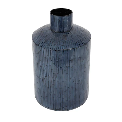 Blue Shell Contemporary Vase, 18" x 10" x 10"