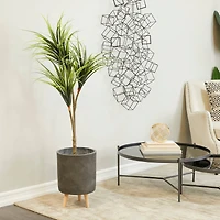 55" Green Vinyl Contemporary Potted Artificial Tree