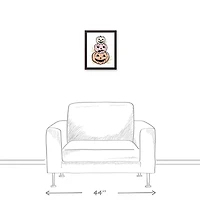 Pastel Pumpkin Stack Black Framed Canvas Wall Art
