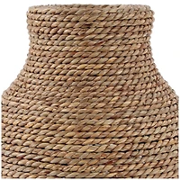 16" Brown Seagrass Handmade Wrapped Vase
