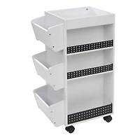 Studio Designs White & Black Swivel Mobile Organizer Cart