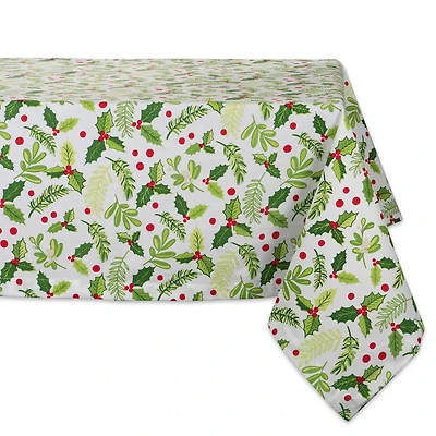 DII® 52" Boughs of Holly Print Tablecloth