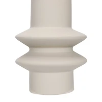 Hello Honey® 9" Taupe Modern Sculptural Stoneware Vase with Latex Glaze