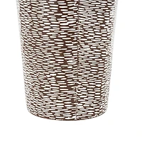 White & Brown Spotted Tapered Floor Metal Vase Set