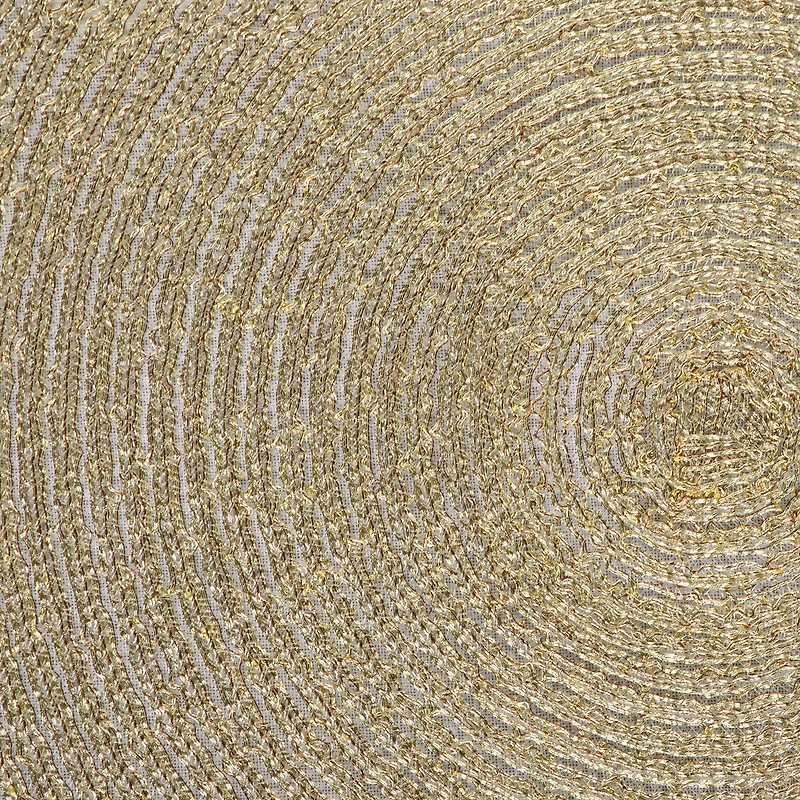 DII® Metallic Gold Round Polypropylene Woven Placemat (Set of 4)