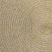 DII® Metallic Gold Round Polypropylene Woven Placemat (Set of 4)