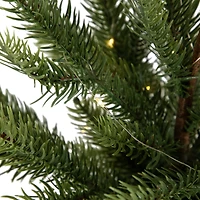 20" Pre-Lit Artificial Pine Christmas Tree with Basket, Warm White LED Lights