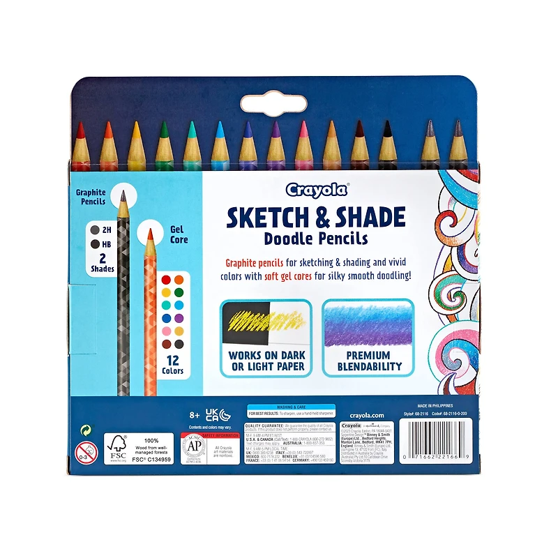 Crayola® Sketch & Shade Doodle Pencils, 14ct.