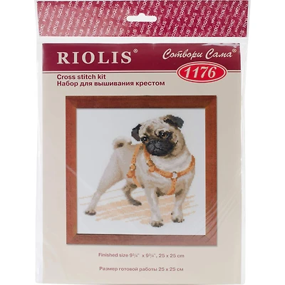 RIOLIS Pug Dog Counted Cross Stitch Kit
