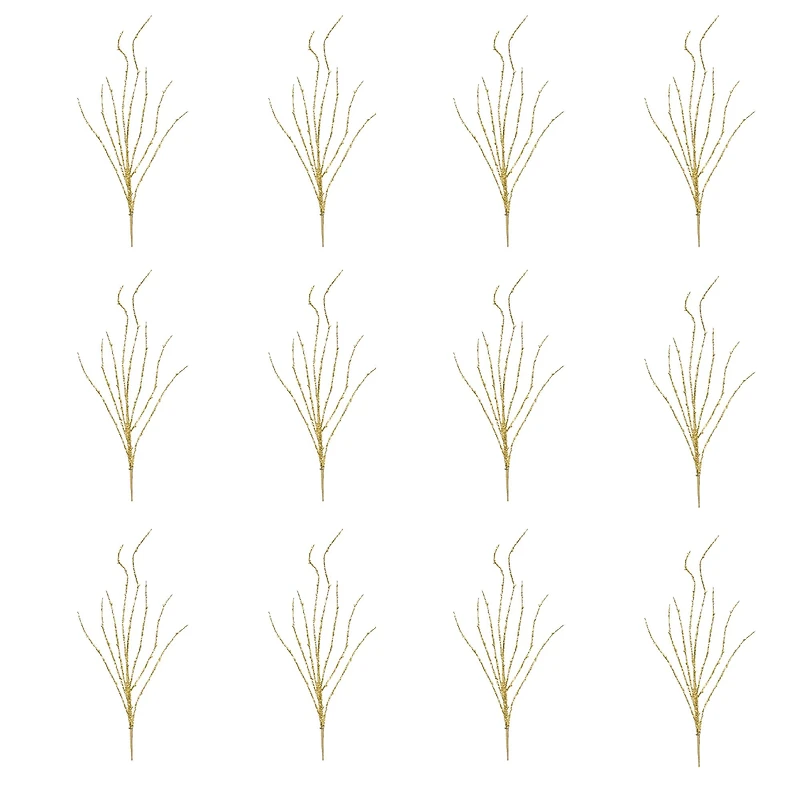 Golden Tinsel Branch, 12ct.