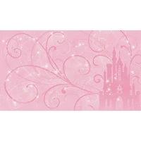RoomMates Princess Scroll Castle Chair Rail Prepasted Mural