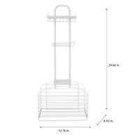 Bath Bliss Ellipse Collection White Adjustable Bathroom Organizer