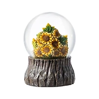 Glitzhome® 5.75"H Fall Sunflower and Pumpkin Resin Waterglobe