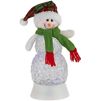 LED Lighted Acrylic Snowman Christmas Snow Globe - 11"
