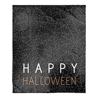 Happy Halloween Spider Webs 50" x 60" Sherpa Fleece Blanket