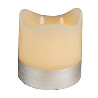 Cream & Silver Traditional Flameless Candle