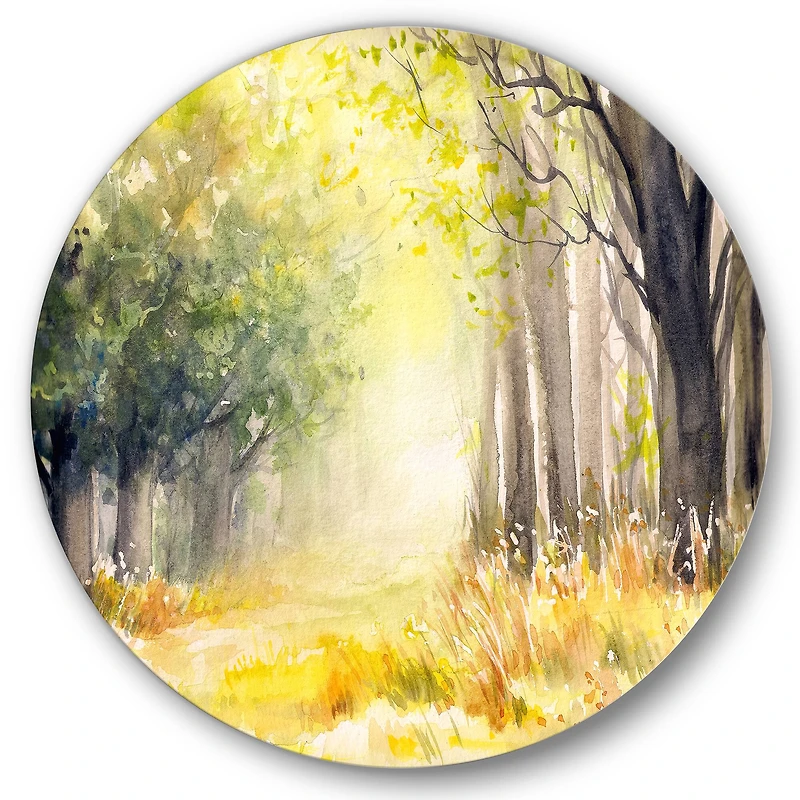 Designart - Bright Sunshine Through The Forest Trees IV
