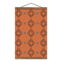 Diamond Dots 12" x 18" Teak Hanging Canvas