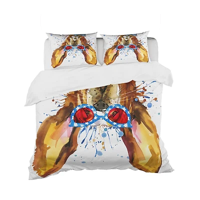 Designart 'Funny Brown Dog with Glasses