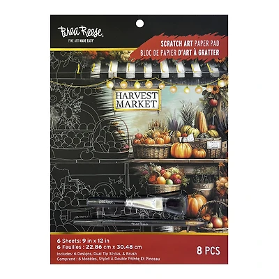 Brea Reese™ 9" x 12" Harvest Season Scratch Art Paper Pad