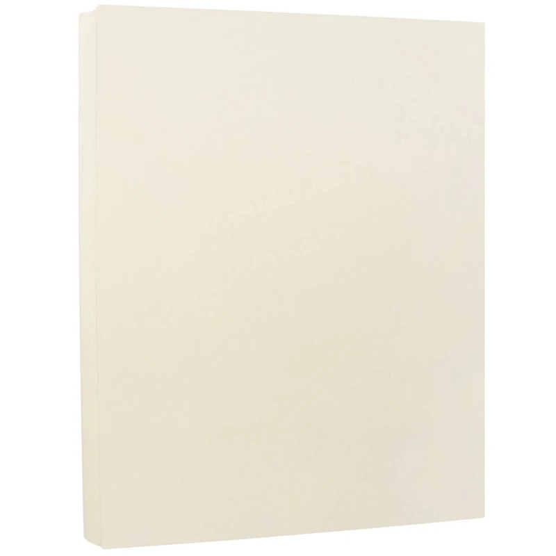 JAM Paper Strathmore Ivory Wove 8.5" x 11" Cardstock, 50 Sheets
