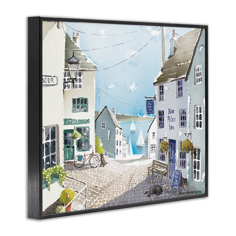 Stupell Industries Coastal Town Seaport Sailboats Framed Giclee Art