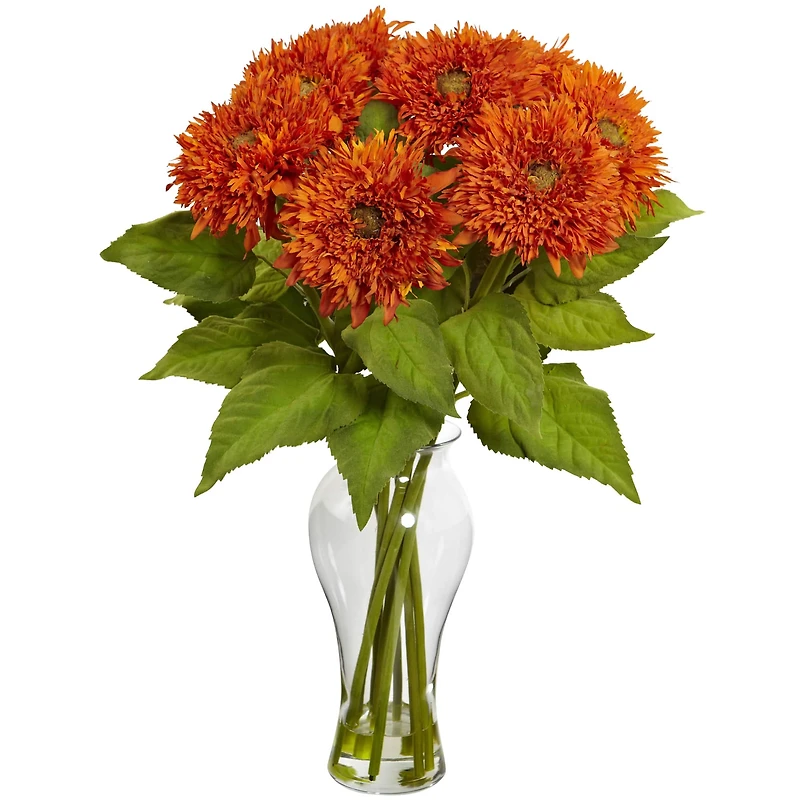 22.5" Orange Sunflower Arrangement in Vase