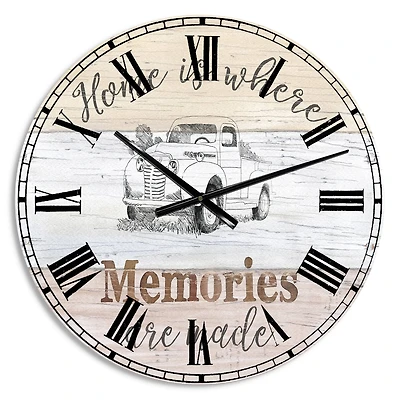 Designart 'Farmhouse Moment Truck Farmhouse Wall Clock