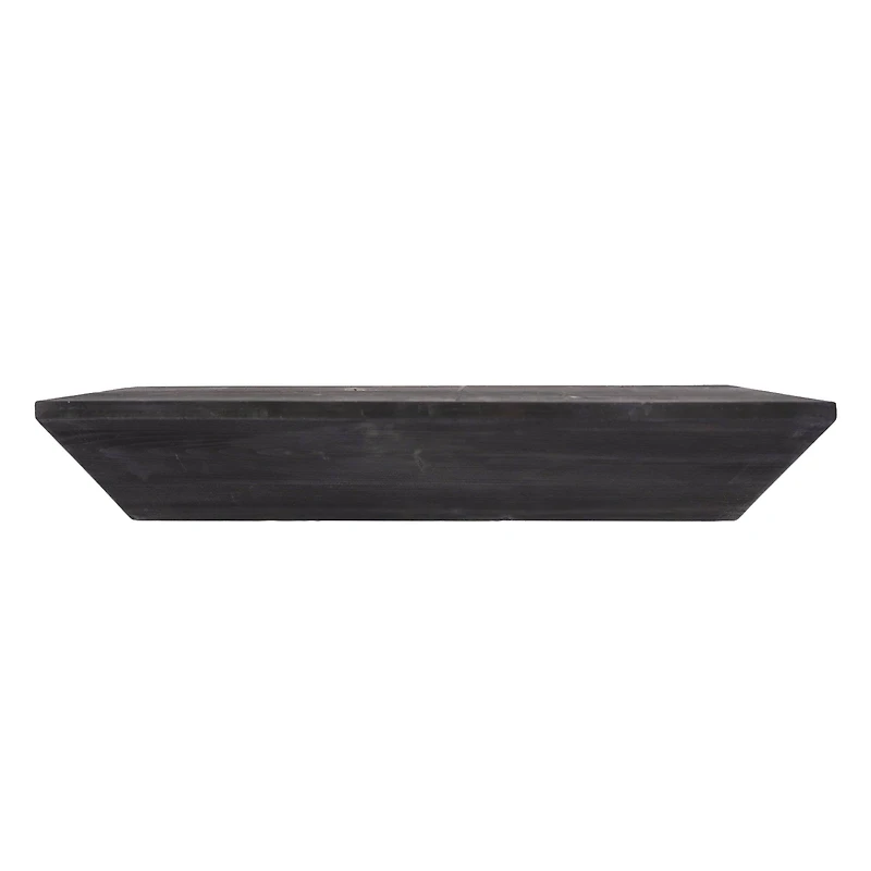 Small Black Wedge Wood Floating Wall Shelf