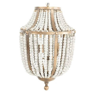 Hello Honey® 27" Metal Chandelier With White Wooden Beads