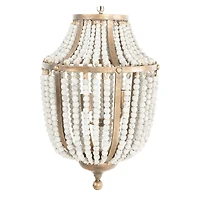Hello Honey® 27" Metal Chandelier With White Wooden Beads