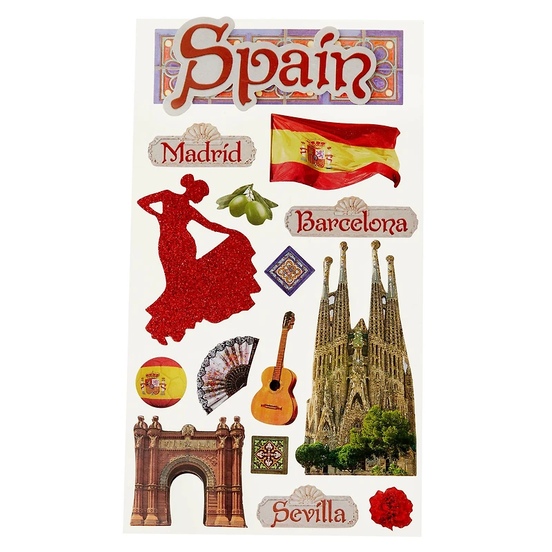 Spain Dimensional Stickers by Recollections™