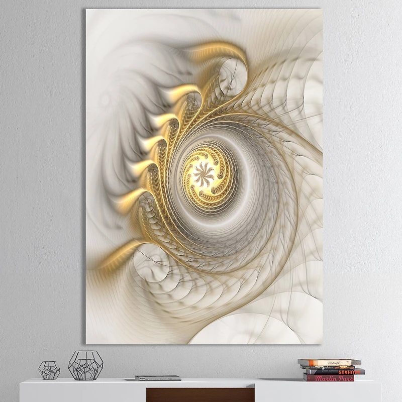 Designart - Glowing Fractal With Recursive Curves