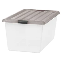 Iris® 91qt. Clear View Plastic Storage Bins with Gray Latching Buckle Lids, 4ct.