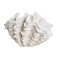 19" Cream Resin Shell Textured Sculpture