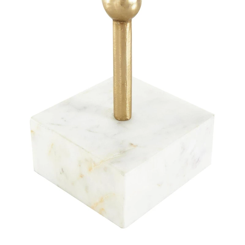 20" Gold Metal Abstract Spiral Sculpture