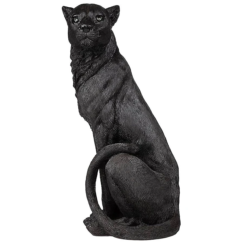 Design Toscano 22.5" Pensive Panther Black Jaguar Statue