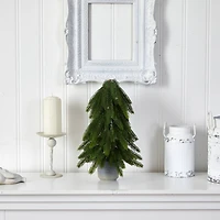 17" Unlit Artificial Pine Tree In Decorative Planter