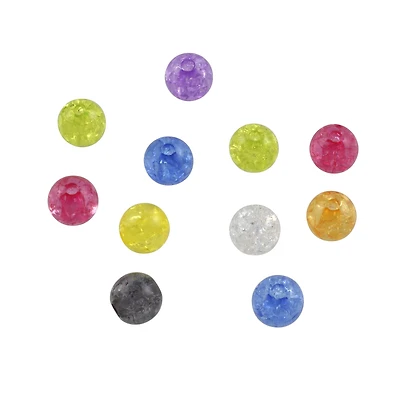 Multicolor Crackle Acrylic Round Beads, 7.5mm by Bead Landing™