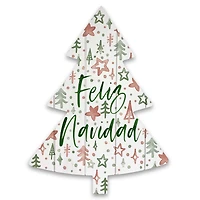 Feliz Navidad 14" x 18.5" Tree Shaped Pallet Wood