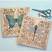 MP Studia Butterfly Cross Stitch on Wood Kit