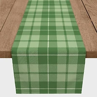 Green Plaid Outdoor Table Runner