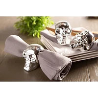 DII® Silver Skull Napkin Ring Set, 6ct.