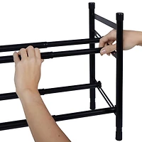 Organize It All Black 25" 2 Tier Expandable Shoe Rack