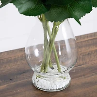 20" Artificial Hydrangea Arrangement in Glass Vase
