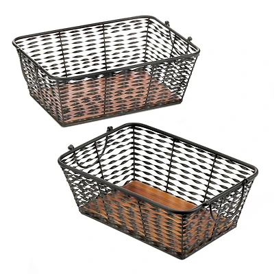 16" Iron Basket Set