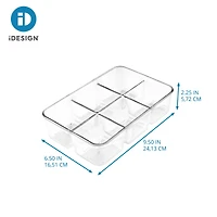 iDesign 6 Compartment Plastic Drawer Organizer