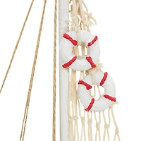 Blue Sail Boat with Netting & Starfish Sculpture Set